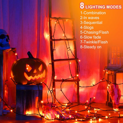 500 LED Halloween Lights Outdoor, 164 FT Fairy Lights with 8 Modes
