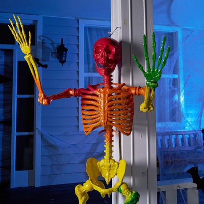5.6 FT Halloween Posable Life Size Skeleton, Full Body Realistic Bones with Mova