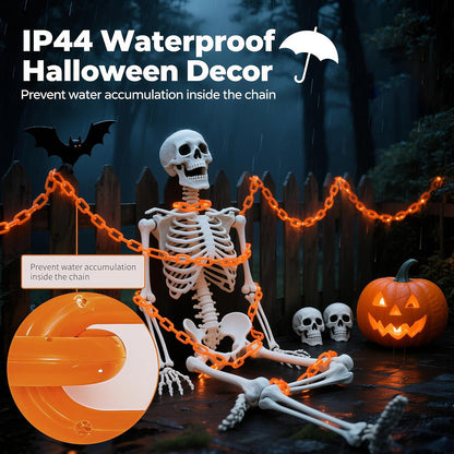 Halloween Chain String Lights, 175 LED 13.7FT Orange Battery USB