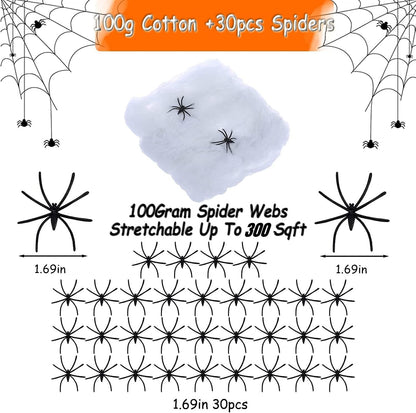Spider Webs Halloween Decorations,300Sqft Spider Webs