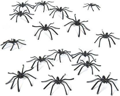 Halloween Spider Web Decoration, 200 Square Feet & Plastic Spiders, Halloween Party Supplies, Spider Webs (Small, 200 Sq Feet) (8 Fake Spiders Included)