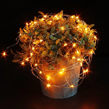 6 Pack Fairy Lights Battery Operated 7Ft 20 LED Mini String Lights Silver Wire Firefly Starry Moon Twinkle Lights for Halloween Mason Jars Party Christmas Centerpiece Table Decorations, Orange