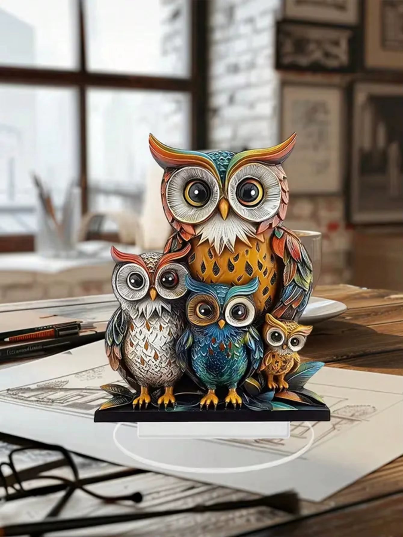 1PCS Owl Home Decoration Sculpture Anime Theme Collectibles Home Decoration Office Decoration Perfect Holiday Gifts and Decora