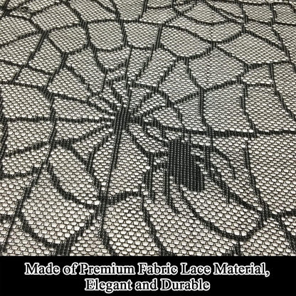 Halloween Tablecloth - Gothic Black Lace Spider Web Table Cover for Halloween Masquerade, Dinner Party, Scary Movie Nights Table Decorations - 53X68 Inches