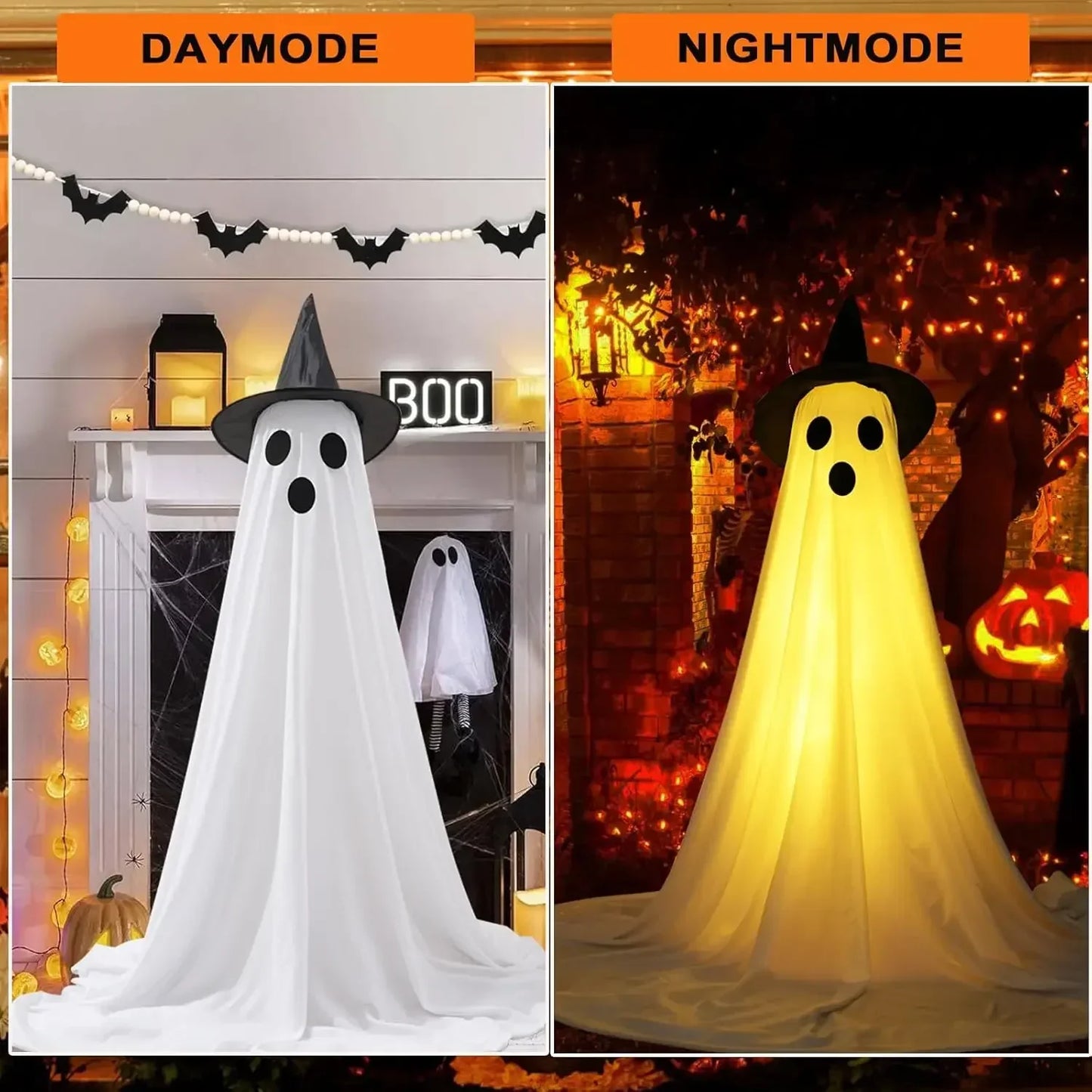 2 Packs Halloween Decorations Outdoor Cute Glow Indoor Spooky Ghost Scary Ghosts Decor for Yard Garden Home Birthday Decoration