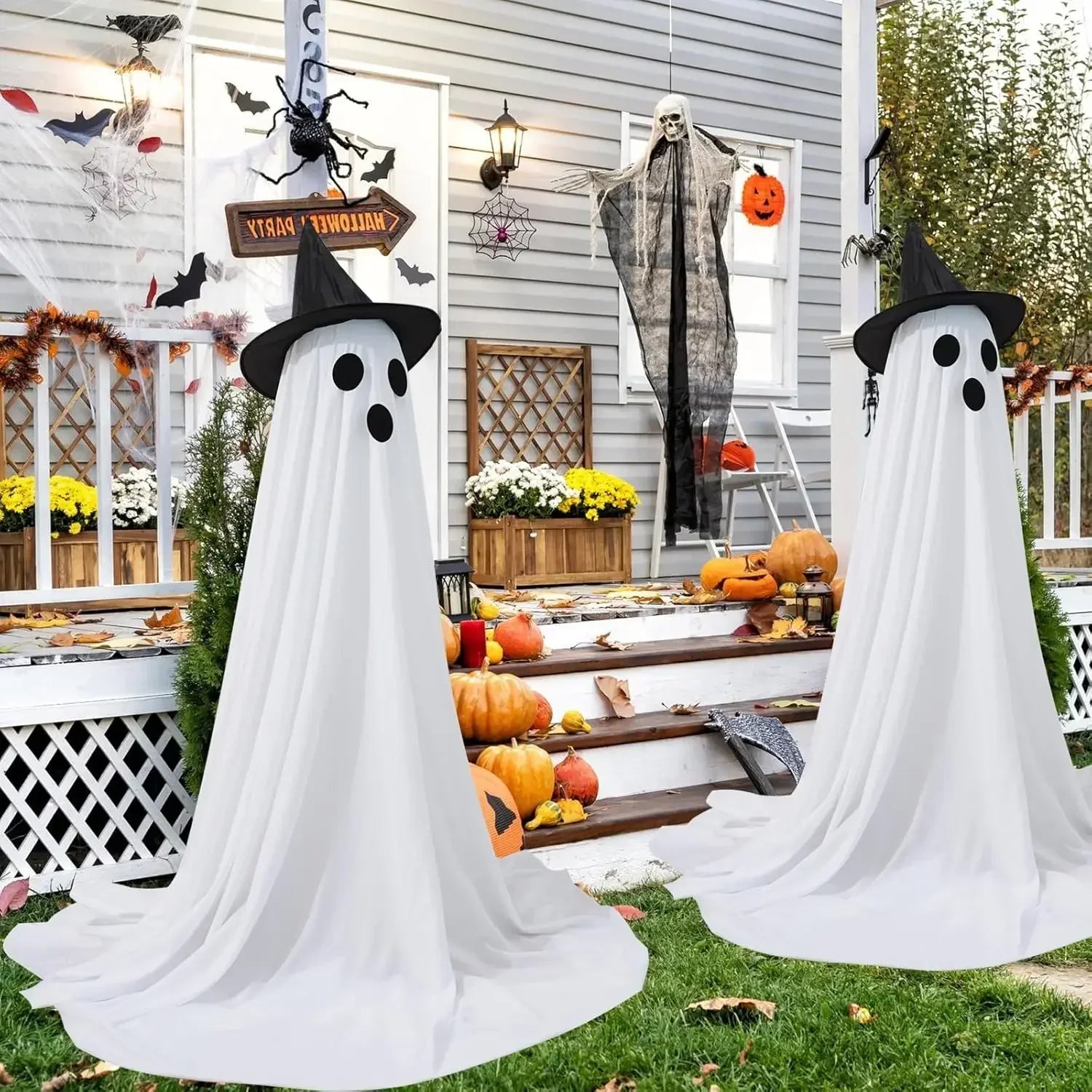2 Packs Halloween Decorations Outdoor Cute Glow Indoor Spooky Ghost Scary Ghosts Decor for Yard Garden Home Birthday Decoration