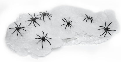 Halloween Spider Web Decoration, 200 Square Feet & Plastic Spiders, Halloween Party Supplies, Spider Webs (Small, 200 Sq Feet) (8 Fake Spiders Included)